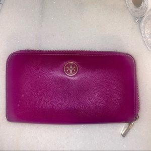 Tory Burch Magenta Zip Wallet